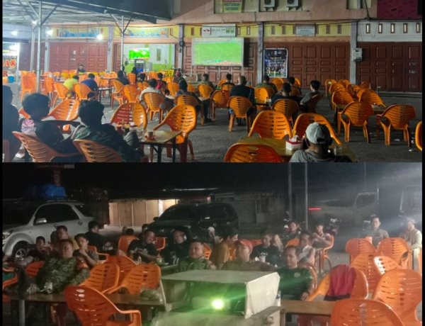 Nobar Piala Dunia 2026, Babinsa dan Warga Binawidya Pererat Kebersamaan