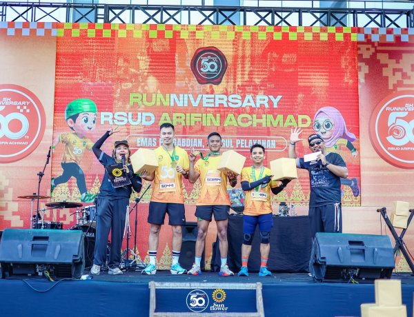 Pratu M. Arief S.I.P. Harumkan Nama Kodim 0301/Pekanbaru di Lomba Lari 5K HUT ke-50 RSUD Arifin Achmad