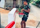 Percantik Jembatan Garuda Beton, Kodim 0301/Pekanbaru dan Warga Kompak Cat Pagar Merah Putih