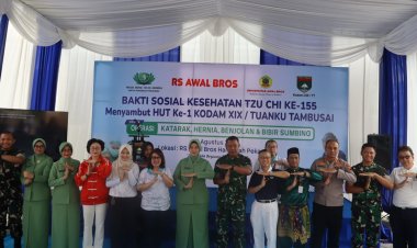 Dandim 0301/Pekanbaru Diwakili Danramil Hadiri Bakti Sosial Kesehatan Gratis HUT ke-1 Kodam XIX/TT
