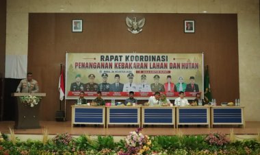 Rakor Karhutla Kampar: Forkopimda Deklarasi Bersama, Kapolres Pastikan Api Padam Meski Asap Lahan Gambut Masih Ada