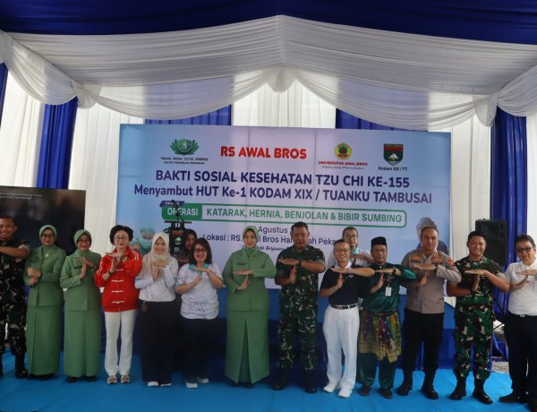 Dandim 0301/Pekanbaru Diwakili Danramil Hadiri Bakti Sosial Kesehatan Gratis HUT ke-1 Kodam XIX/TT