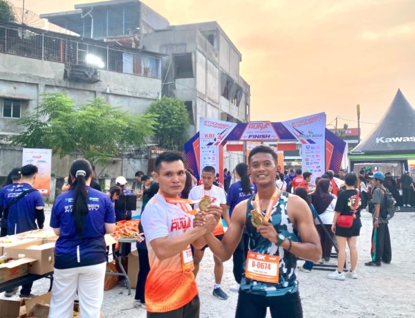 Semangat Sportivitas, Empat Personel Kodim 0301/Pekanbaru Meriahkan Budhayana Run ke-53