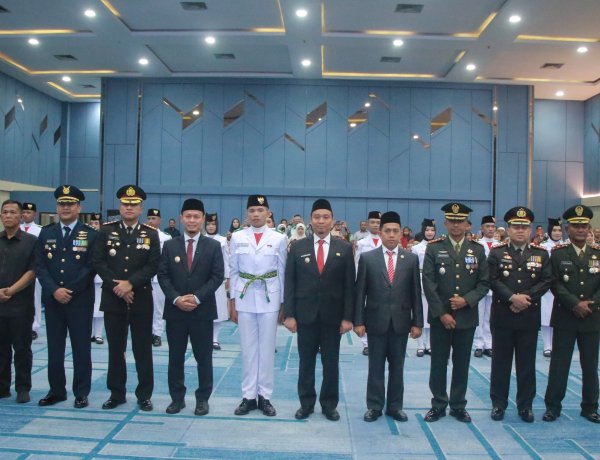 Pasilog Kodim 0301/Pekanbaru Hadiri Pengukuhan Paskibraka Kota Pekanbaru Tahun 2026