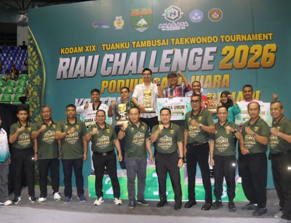 Wakili Dandim 0301/Pekanbaru, Danramil 02/Kota Hadiri Penutupan Riau Challenge Taekwondo 2026