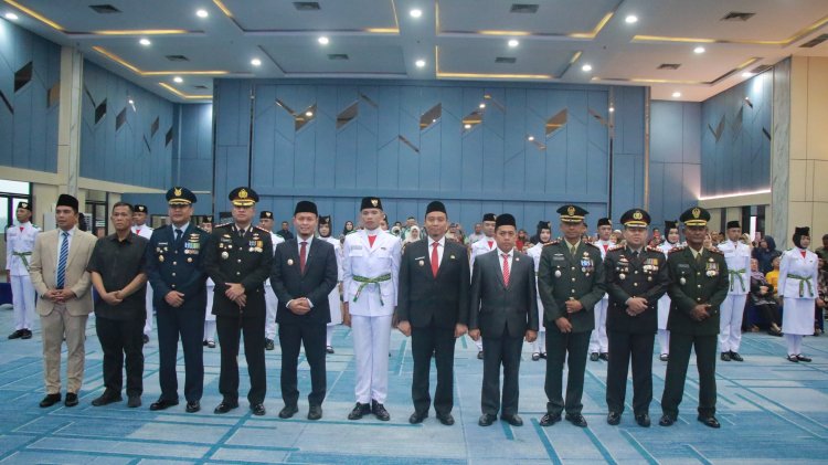 Pasilog Kodim 0301/Pekanbaru Hadiri Pengukuhan Paskibraka Kota Pekanbaru Tahun 2026