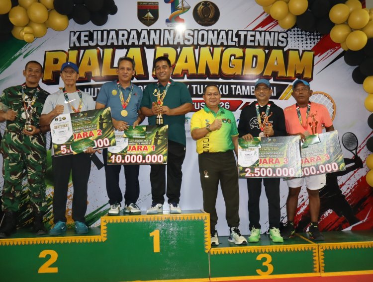 Dandim 0301/Pekanbaru Hadiri Penutupan Kejurnas Tenis Piala Pangdam, Pererat Silaturahmi dan Sportivitas