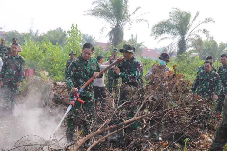 Tim Mabes TNI Tinjau Lokasi Karhutla di Wilayah Kodim 0301/Pekanbaru