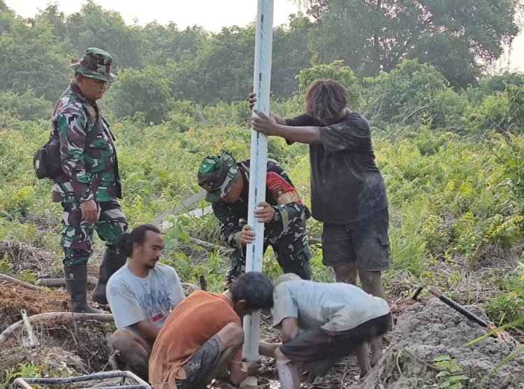 Kodim 0301/Pekanbaru Perkuat Kesiapsiagaan Karhutla, Bangun 20 Sumur Bor di Wilayah Rawan