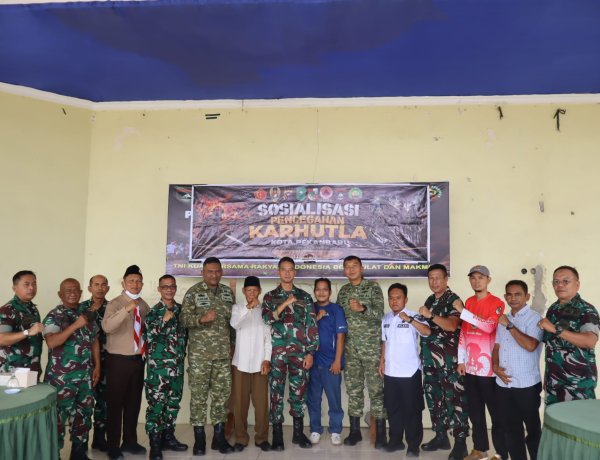 Tim Penyuluh Mabes TNI Laksanakan Sosialisasi Pencegahan Karhutla di Sialang Rampai