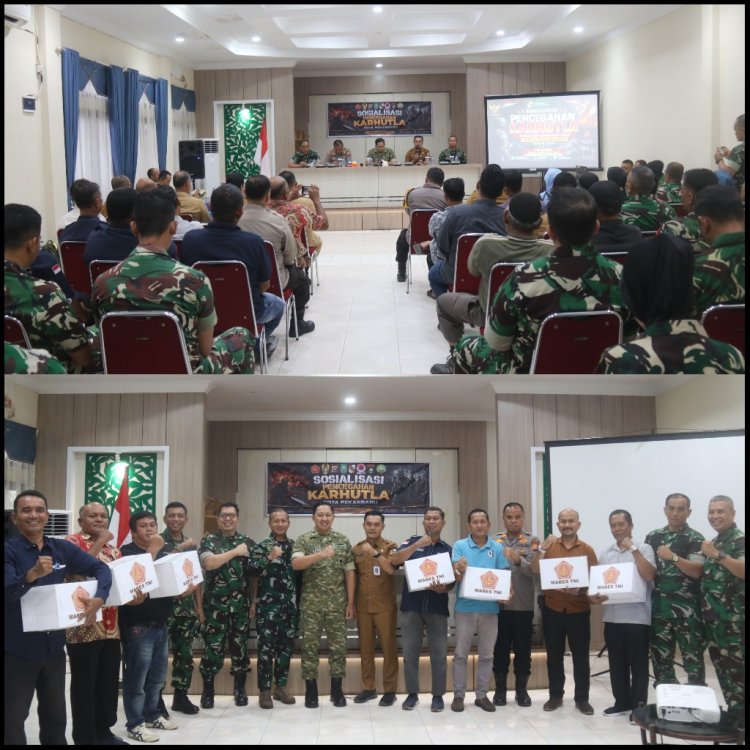 Tim Penyuluh Mabes TNI Edukasi Warga Payung Sekaki Cegah Karhutla, Sembako Disalurkan kepada Warga Terdampak